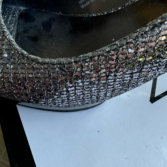 Nine West Silver Glitter Slingback Heels - Picture 10 of 11